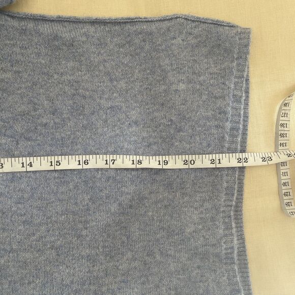 Free People V Neck Cropped OverSized Sweater 100% Cashmere Mottled Light Blue S - Picture 5 of 9